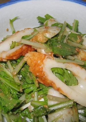 水菜とちくわのごまダレ和え-レシピのメイン写真