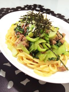 簡単♡鶏と青梗菜の和風パスタ-レシピのメイン写真
