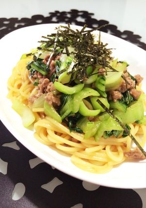 簡単♡鶏と青梗菜の和風パスタ-レシピのメイン写真