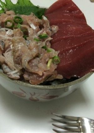鮪と鯵丼-レシピのメイン写真