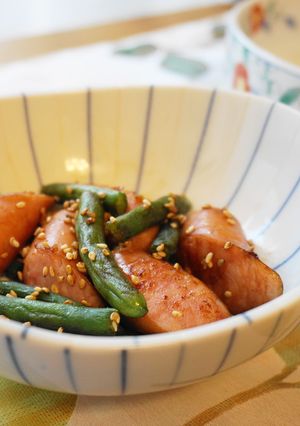 いんげんとウィンナーの醤油胡麻炒め-レシピのメイン写真