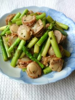 ホタテとアスパラ☆塩レモンバター醤油炒め-レシピのメイン写真