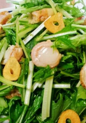 すぐできる水菜とホタテのサラダ♪-レシピのメイン写真