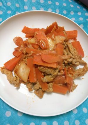 豚肉人参キムチ炒め-レシピのメイン写真