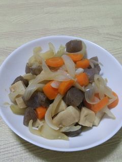 高野豆腐と蒟蒻の味噌煮-レシピのメイン写真