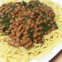 รูปของ 時短茹で☆ネバネバ納豆パスタ