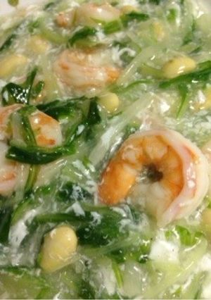 水菜とエビの中華あんかけ-レシピのメイン写真