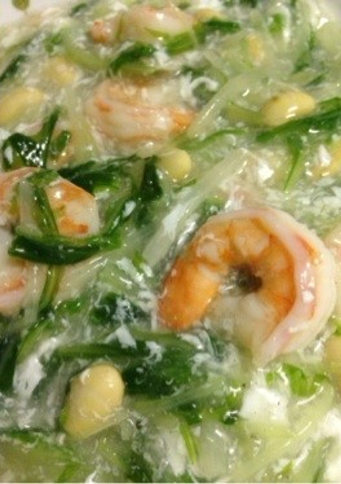 水菜とエビの中華あんかけ-レシピのメイン写真