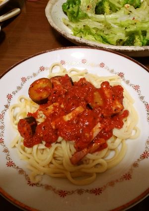 ヌードルメーカー／ナスとベーコンのパスタ-レシピのメイン写真