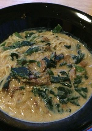 鮪フレークで豆乳味噌煮麺-レシピのメイン写真
