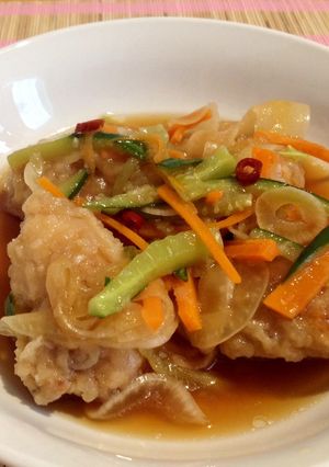 ポン酢＆麺つゆで、簡単！鶏の南蛮漬け☆-レシピのメイン写真