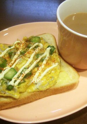 和風スクランブルエッグのチーズトースト-レシピのメイン写真