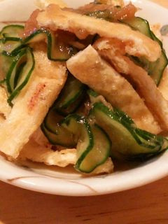 キュウリと油揚げの梅風味の酢の物-レシピのメイン写真