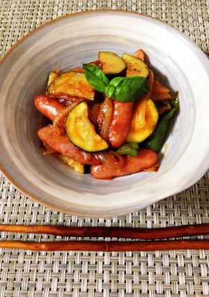お弁当に☆ズッキーニと夏野菜のケチャ炒め-レシピのメイン写真