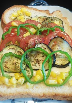 大きいチーズの夏野菜サンド-レシピのメイン写真