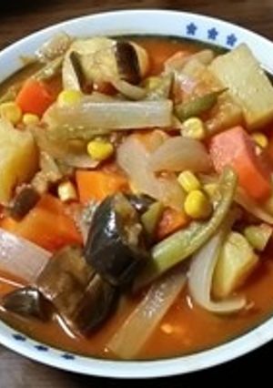 一度で二度！お野菜ゴロゴロ、トマトスープ-レシピのメイン写真