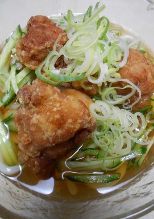 冷凍うどんで冷やし唐揚げうどん-レシピのメイン写真