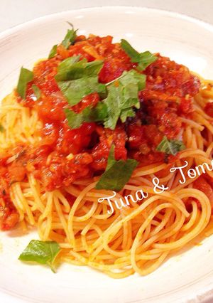 ツナとシソの簡単トマトパスタ-レシピのメイン写真