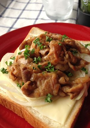 豚の生姜焼きチーズ☆オープントースト-レシピのメイン写真