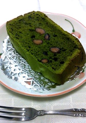 HBまかせ！抹茶&黒豆のほっこりケーキ♪-レシピのメイン写真