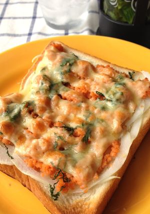 鮭フレークチーズdeオープントースト-レシピのメイン写真