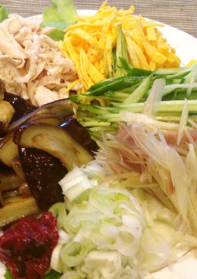 揚げナス蒸し鶏ごちそう素麺-レシピのメイン写真