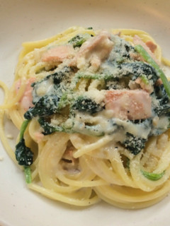 【パスタ】鮭とほうれん草のクリームソース-レシピのメイン写真