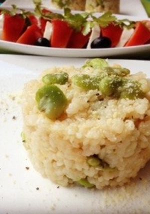ソラマメとパルメザンチーズのリゾット-レシピのメイン写真