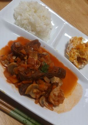 凍みこんにゃくで！トマト煮込み♪-レシピのメイン写真