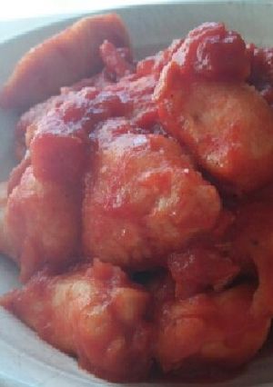 鳥むね肉のトマトピリ辛炒め-レシピのメイン写真