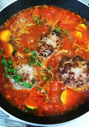 手抜きで簡単煮込みハンバーグ-レシピのメイン写真