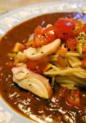 冷製トマトスープパスタ-レシピのメイン写真