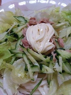 暑い日にぴったり、簡単にサラダうどん。-レシピのメイン写真