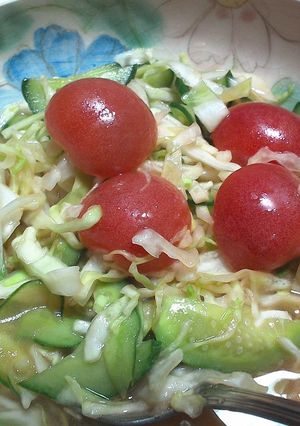 ナムル風 ミニトマトと嬬恋キャベツで-レシピのメイン写真