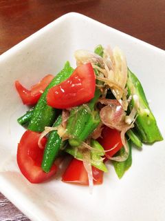 オクラトマトとみょうがのごまポン酢-レシピのメイン写真