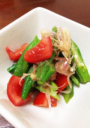 オクラトマトとみょうがのごまポン酢-レシピのメイン写真