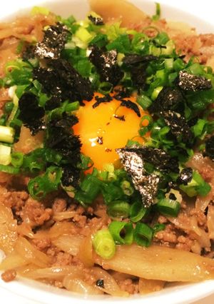 ごぼうとひき肉の甘辛丼-レシピのメイン写真