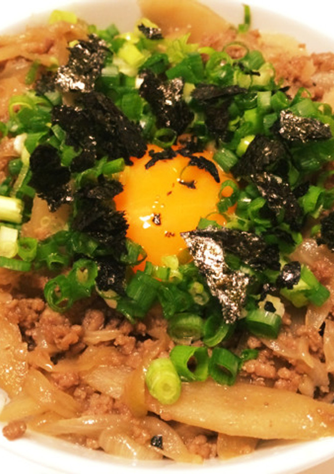 ごぼうとひき肉の甘辛丼-レシピのメイン写真