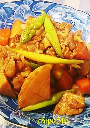 簡単 旬の竹の子と豚肉と野菜の炒め煮-レシピのメイン写真