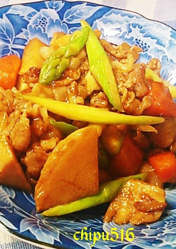 簡単 旬の竹の子と豚肉と野菜の炒め煮-レシピのメイン写真