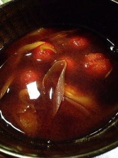 夏の味噌汁〜トマトと茗荷〜-レシピのメイン写真