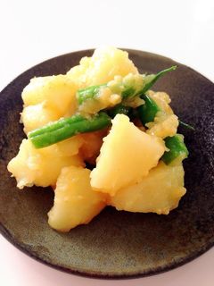 ジャガイモとインゲンのにんにく味噌炒め-レシピのメイン写真