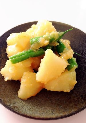 ジャガイモとインゲンのにんにく味噌炒め-レシピのメイン写真