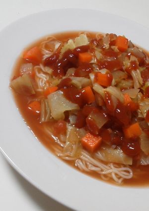 ダイエットスープで洋風そうめん!-レシピのメイン写真