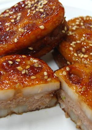 冷めてもおいしい♪れんこんのはさみ揚げ-レシピのメイン写真