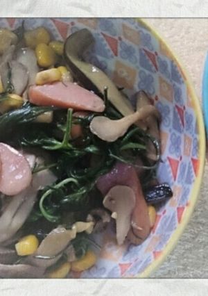 『有る食材で』おかひじき オイマヨ炒め♪-レシピのメイン写真