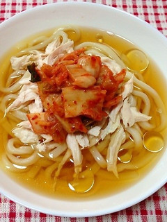 ささみとキムチ乗せぶっかけうどん-レシピのメイン写真