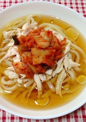 ささみとキムチ乗せぶっかけうどん-レシピのメイン写真