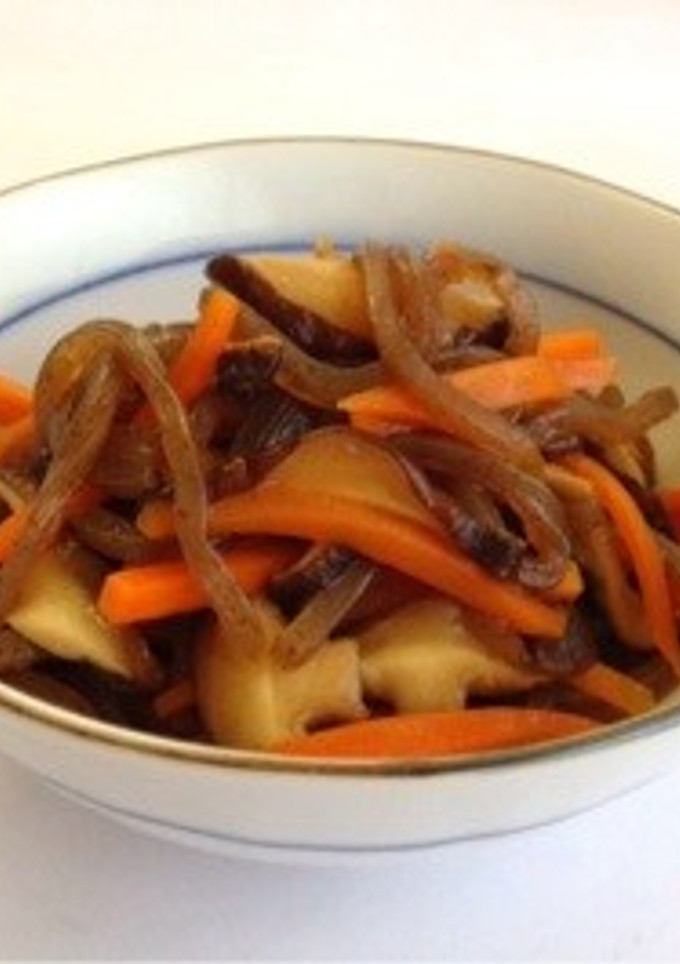 突きこんにゃくと椎茸の煮物-レシピのメイン写真