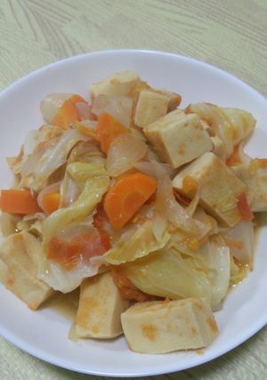高野豆腐とキャベツのトマト煮-レシピのメイン写真